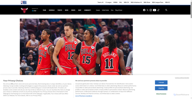 Security scan screenshot of https://bulls.com/news/sam-smith-bench-depth-lineup-versatility-key-for-bulls-this-season