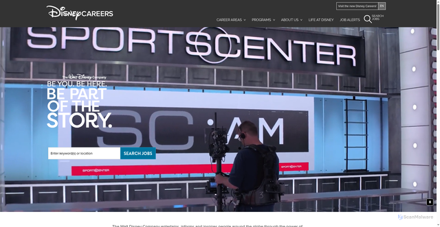 Security scan screenshot of https://jobs.disneycareers.com