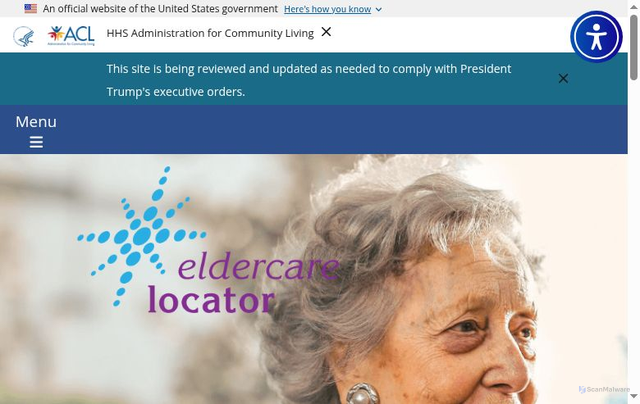 Security scan screenshot of https://eldercare.acl.gov/home