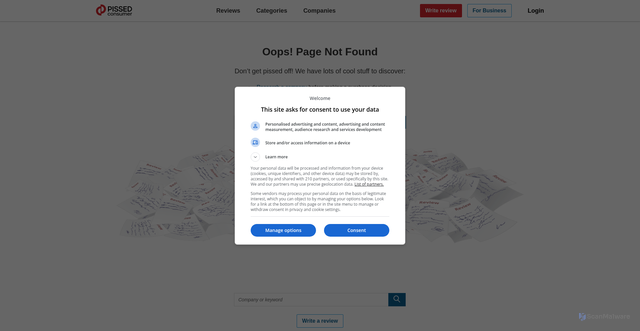 Security scan screenshot of https://js-cdn.pissedconsumer.com