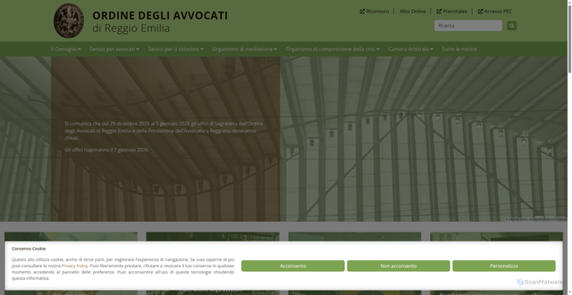 Security scan screenshot of https://www.ordineforense.re.it/