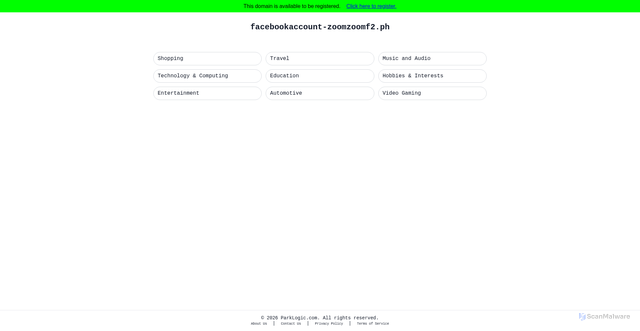 Security scan screenshot of http://facebookaccount-zoomzoomf2.ph/