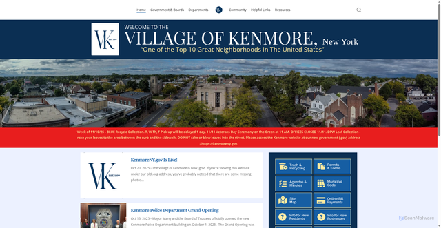 Security scan screenshot of https://www.kenmoreny.gov/