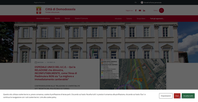 Security scan screenshot of https://www.comune.domodossola.vb.it