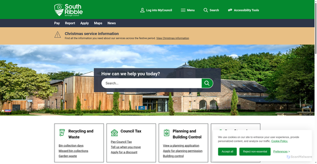 Security scan screenshot of https://southribble.gov.uk/