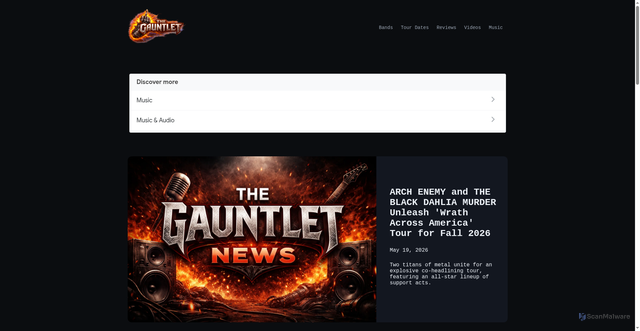 Security scan screenshot of https://www.thegauntlet.com