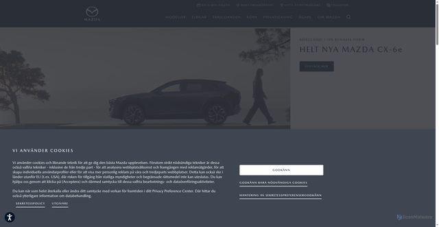 Security scan screenshot of https://mazda.se