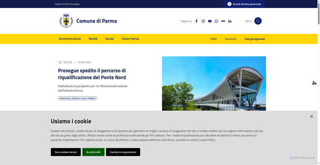 Security scan screenshot of https://www.comune.parma.it/it