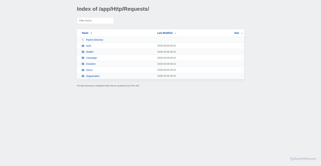 Security scan screenshot of http://jewar0.com/app/Http/Requests/