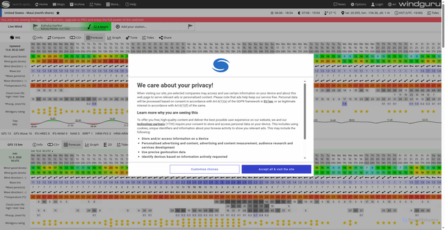 Security scan screenshot of https://windguru.net