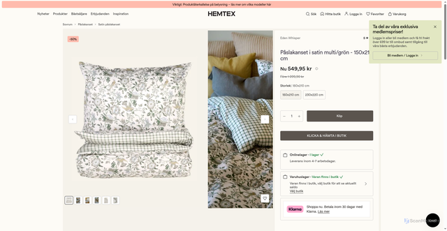 Security scan screenshot of https://www.hemtex.se/sovrum/paslakanset/satin-paslakanset/eden-whisper-paslakanset-i-satin-multigron?v=10192508179324&vtid=d6suaLenG06uMa2SADjWYw&utm_source=Voyado&utm_medium=email&utm_campaign=SE_V_E_M_20261001_Thu_V5&eclub=g0L2AAK6-40oauc_tJlDY9sfaBDZbDgxri8Y1iHmuvq_AjxvTACT-T9tmiC_FjJYfguvoCflByl77ev4M1hxlfbFTi7fHnWqpe0jJ8s5tYUPH8yVXREGLIZd2rlWcpglXjBh8pqo5q-g1OpVr2OpsE5qvXTOLI70zVmIJqy7kM2fhhEs0B3NXhenzXv2B0wDWqF4szNLVA0MJt6KWQdlbg