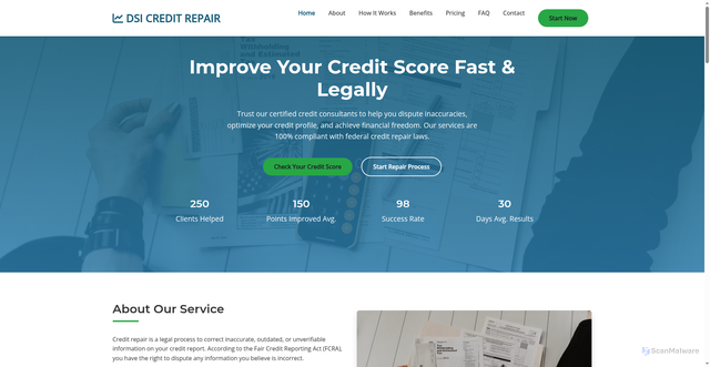 Security scan screenshot of http://dsi-creditrepair.fn-dpt.online/
