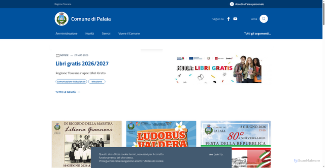 Security scan screenshot of https://www.comune.palaia.pi.it