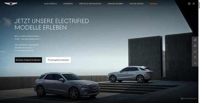 Security scan screenshot of https://www.genesis.com