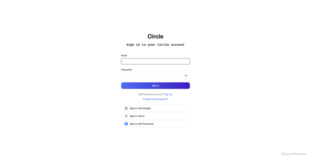 Security scan screenshot of https://login.circle.so