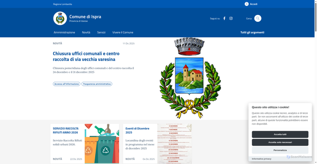 Security scan screenshot of https://comune.ispra.va.it:443/