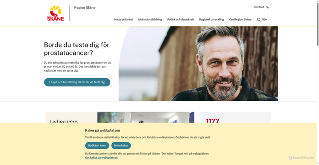 Security scan screenshot of https://www.skane.se/
