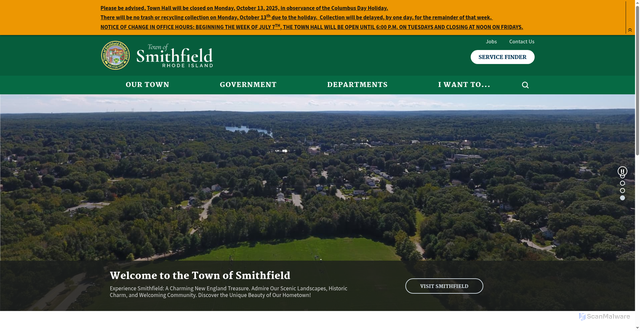 Security scan screenshot of https://www.smithfieldri.gov/