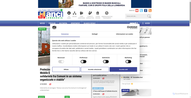 Security scan screenshot of https://anci.lombardia.it/