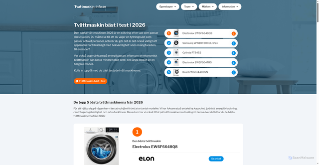 Security scan screenshot of https://tvattmaskin-info.se