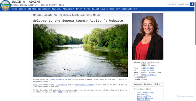 Security scan screenshot of https://senecacountyauditoroh.gov/