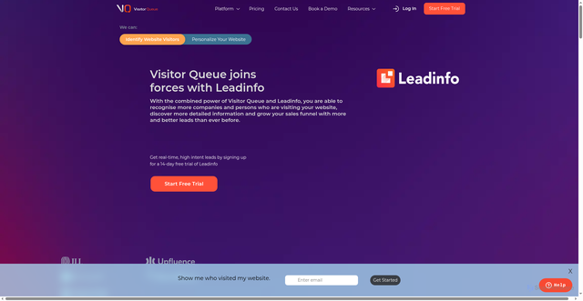 Security scan screenshot of https://visitorqueue.com