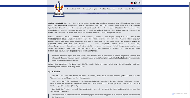 Security scan screenshot of https://darmstadtgaa.de/en/gaelic-football/