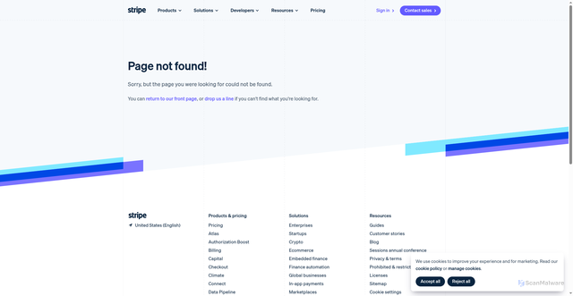 Security scan screenshot of https://hooks.stripe.com/