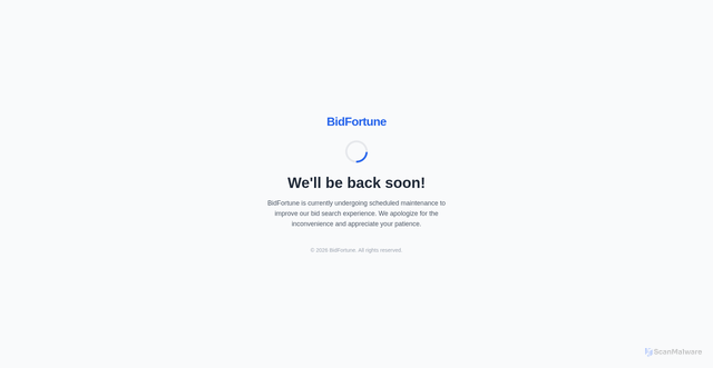 Security scan screenshot of https://bidfortune.com
