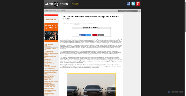 Security scan screenshot of https://www.autospies.com/news/BREAKING-Polestar-Banned-From-Selling-Cars-In-The-US-Market-129996/