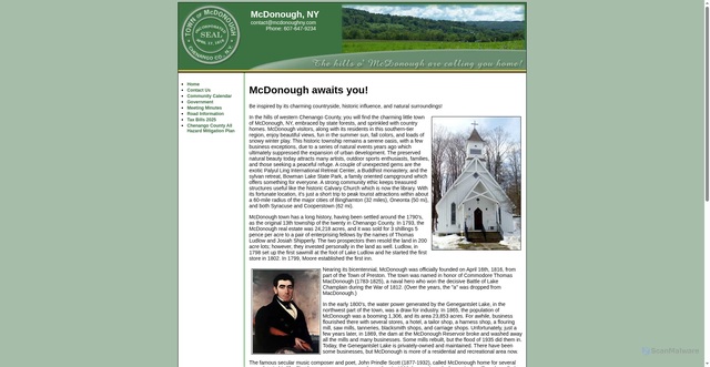 Security scan screenshot of https://www.mcdonoughny.gov/