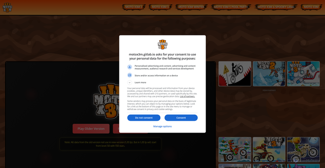 Security scan screenshot of https://motox3m.gitlab.io
