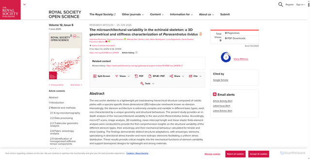 Security scan screenshot of https://royalsocietypublishing.org/doi/10.1098/rsos.241439