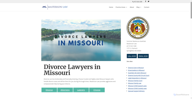 Security scan screenshot of https://mastersonlawllc.com/divorce-lawyers-in-missouri/