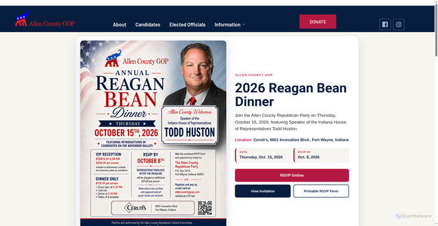Security scan screenshot of https://allencountygop.com/