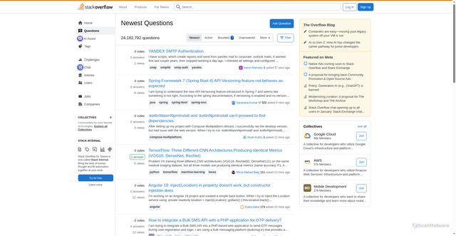 Security scan screenshot of https://stackoverflow.com