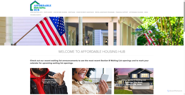 Security scan screenshot of https://affordablehousinghub.org