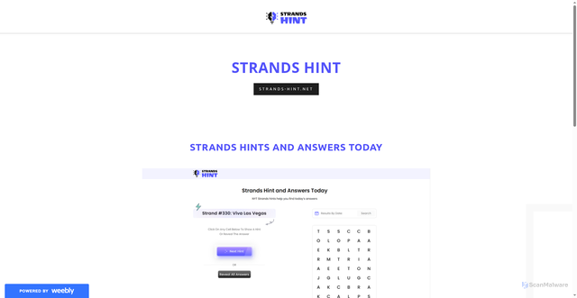Security scan screenshot of https://strandshint.weebly.com/