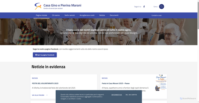 Security scan screenshot of https://www.casamarani.it/