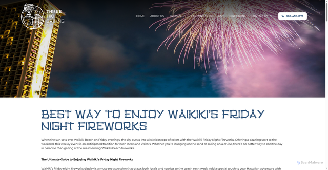 Security scan screenshot of https://www.sailandsnorkelwaikiki.com/best-way-to-enjoy-waikikis-friday-night-fireworks/
