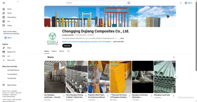 Security scan screenshot of https://consent.youtube.com/m?continue=https%3A%2F%2Fwww.youtube.com%2F%40cqdjcomposites%3Fcbrd%3D1&gl=DE&m=0&pc=yt&cm=2&hl=de&src=1