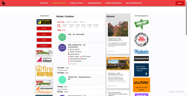 Security scan screenshot of https://vasterassok.se