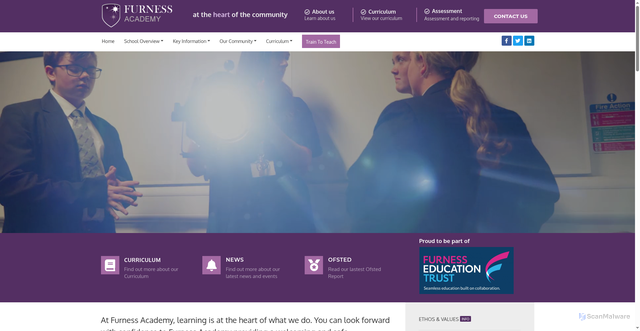 Security scan screenshot of https://www.furnessacademy.co.uk/