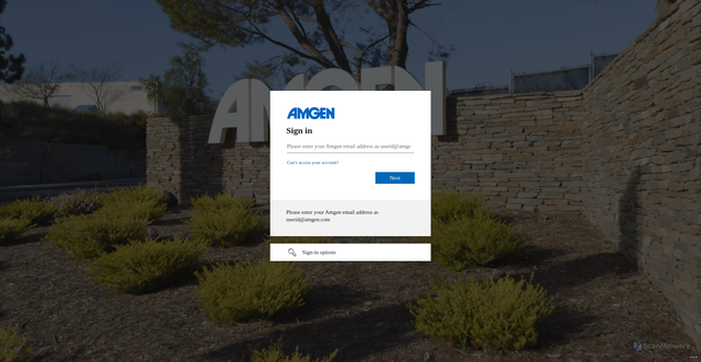 Security scan screenshot of https://amgen-my.sharepoint.com