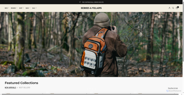 Security scan screenshot of https://heroesvillains.com