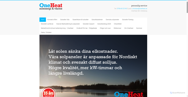 Security scan screenshot of https://oneheat.se