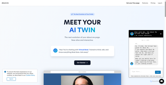 Security scan screenshot of https://about.me/