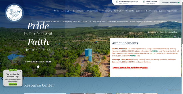 Security scan screenshot of https://www.tijerasnm.gov/
