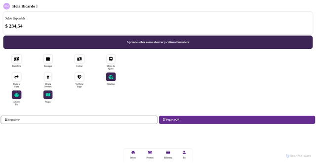 Security scan screenshot of https://de-una-app.vercel.app/home