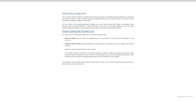 Security scan screenshot of https://253-ct.c3tag.com